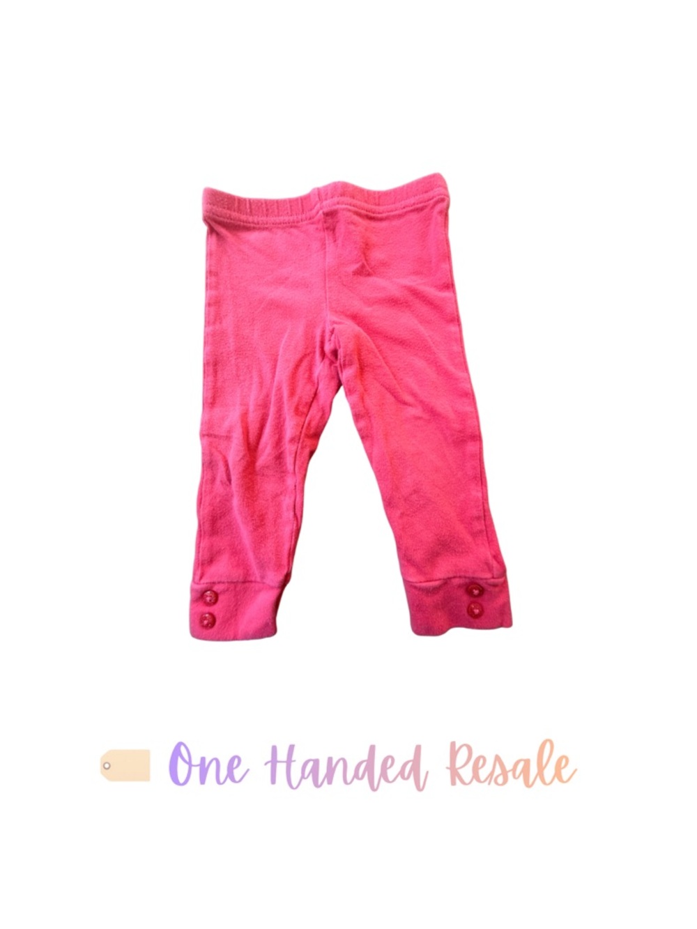 ✨ Carter’s Kids Bright Pink Baby Leggings Button Cuffs Pants 9M